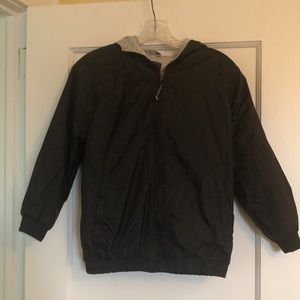 Black jacket-lined-Windbreaker -Charles river -like new-lined waterproof